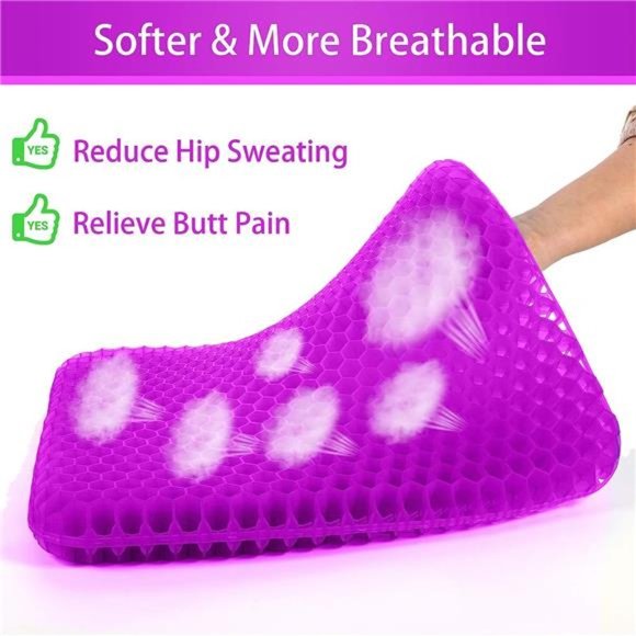 Gel Seat Cushion for Long Sitting (Super Large & Thick), Soft & Breathable - Picture 3 of 6